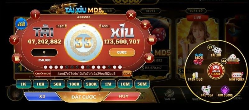 Tài Xỉu MD5 tỷ lệ trả thưởng cực kỳ hấp dẫn